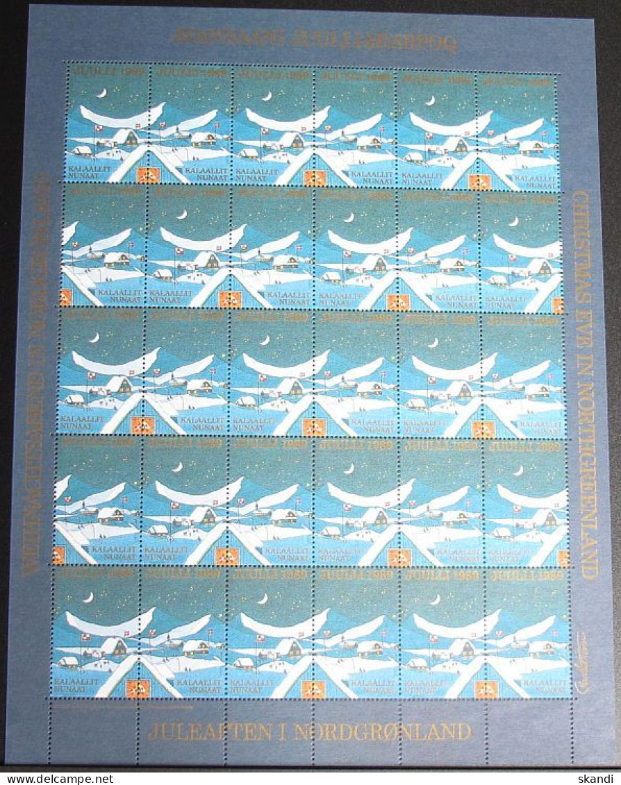 GRÖNLAND 1989 Weihnachtsmarken Kompletter Bogen ** MNH - Blocks & Sheetlets