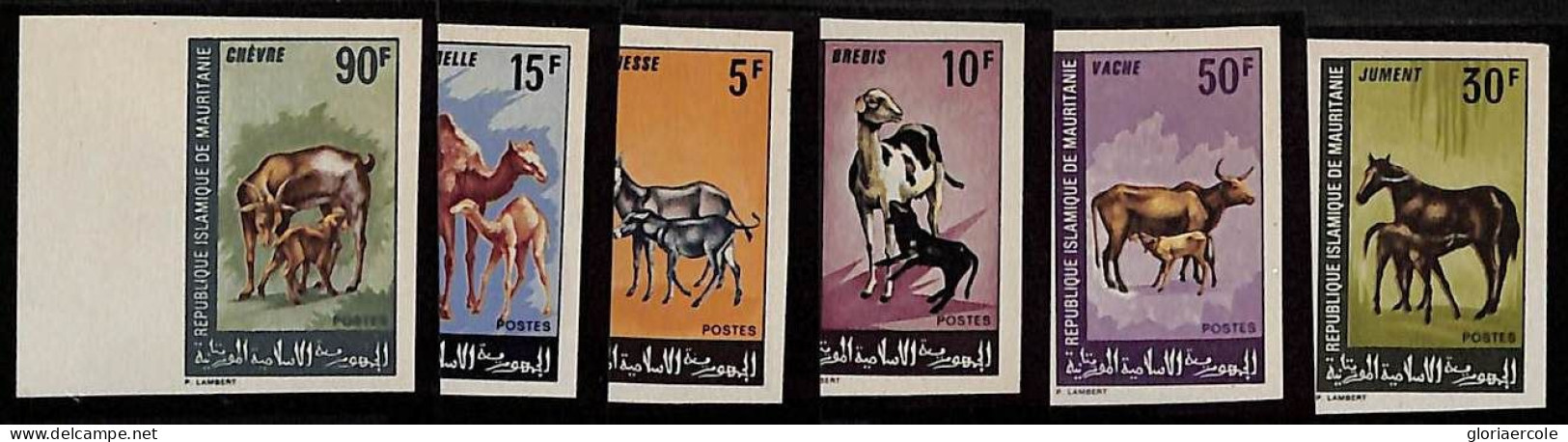 ZA0121a - MAURITANIA Mauritanie - IMPERF Stamp Set - ANIMALS Mammals HORSE Sheep - Vaches