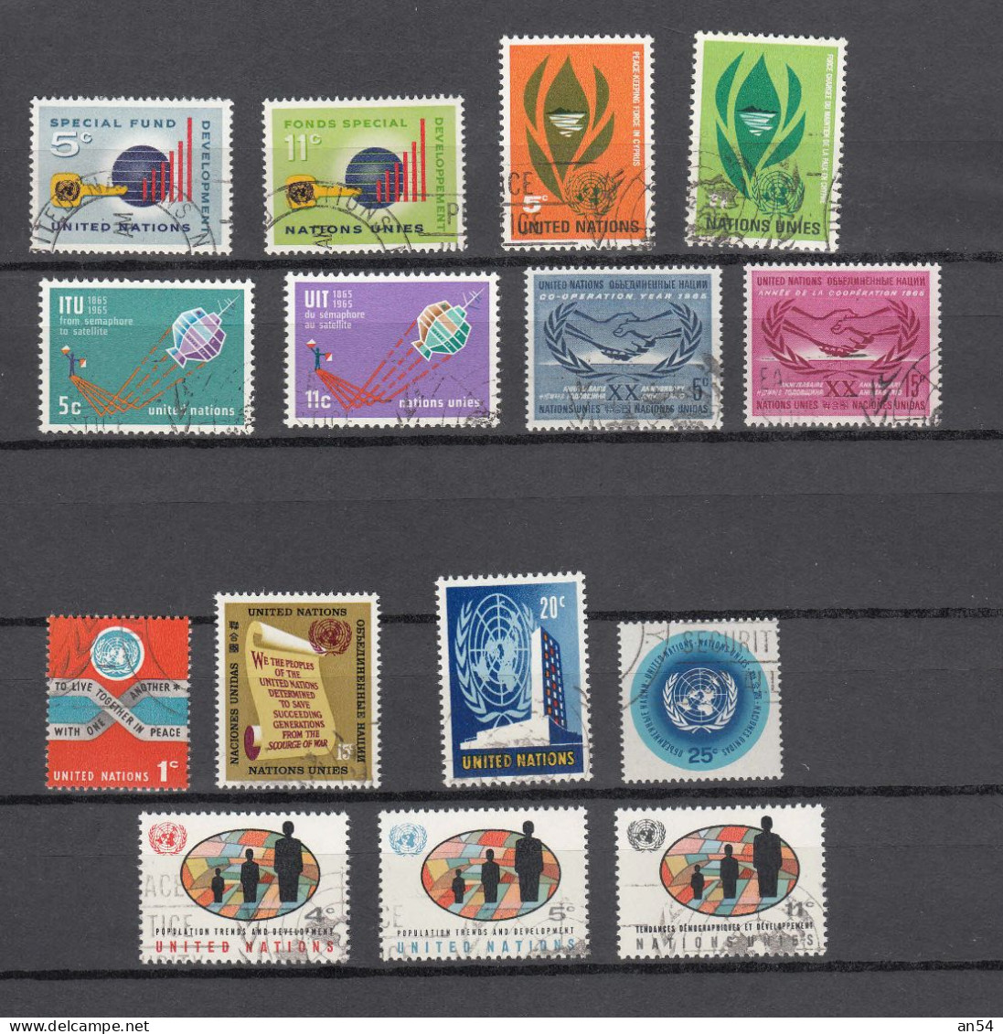 NATIONS  UNIES  NEW-YORK     1965  N° 133 à 147 + BLOC N° 3   OBLITERES   CATALOGUE YVERT&TELLIER - Used Stamps