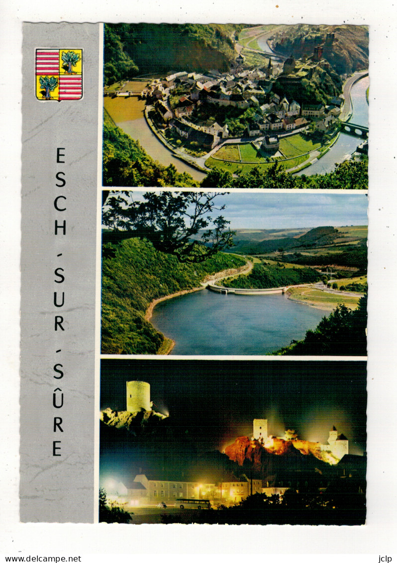 ESCH-SUR-SURE - Panorama - Barrage De La Haute-Sûre - Les Illuminations Du Château. - Esch-sur-Sure