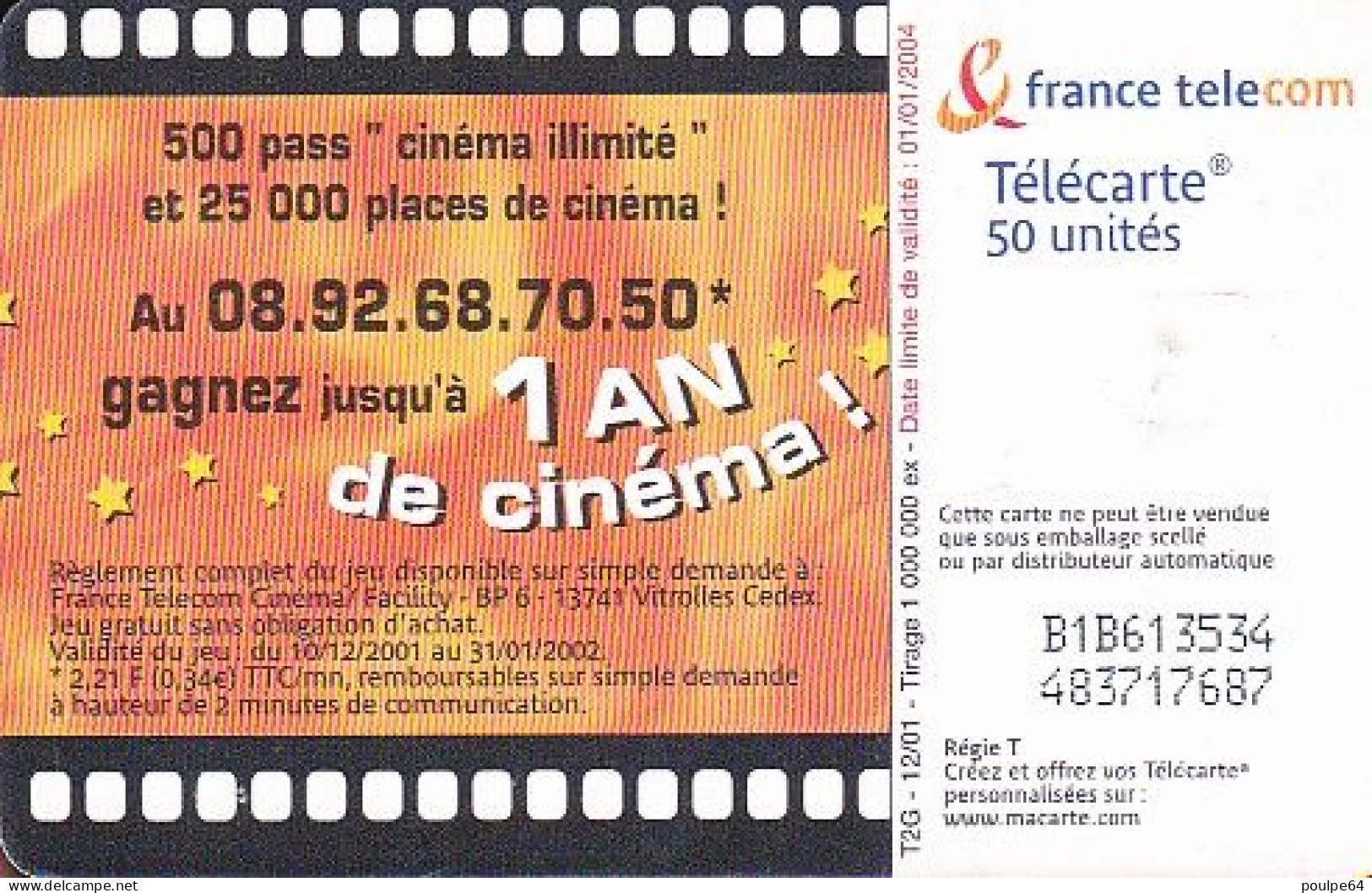 F1192  12/2001 - 1 AN DE CINÉMA - 50 GEM2 - 2001