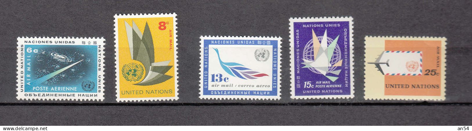 NATIONS  UNIES  NEW-YORK  LOT    1963/69  NEUFS** +   OBLITERES   CATALOGUE YVERT&TELLIER - Airmail