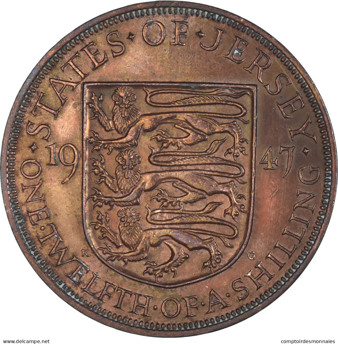 Monnaie, Jersey, 1/12 Shilling, 1947 - Jersey