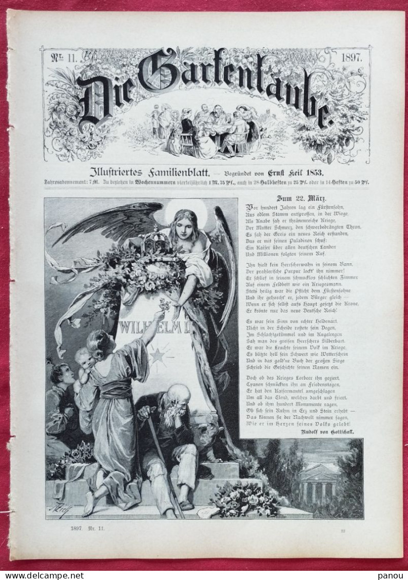 DIE GARTENLAUBE 1897 Nr 11. KAISER WILHELM I. SKUTARI SCUTARI KONSTANTINOPEL CONSTANTINOPLE - Autres & Non Classés