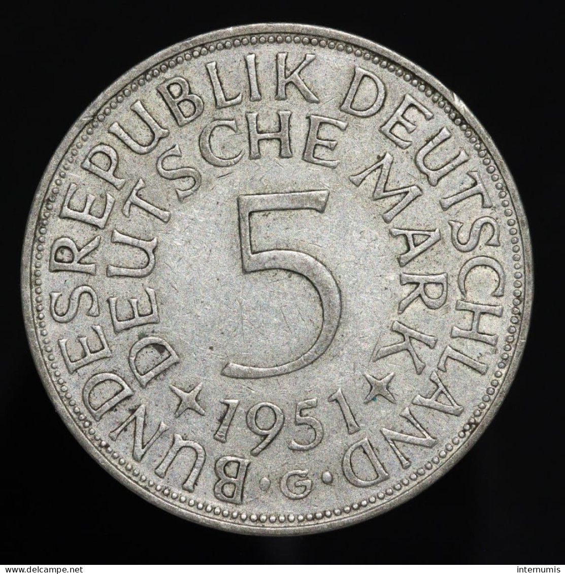 Allemagne / Germany, 5 Mark, 1951, G - Karlsruhe, Argent (Silver), TTB+ (EF), KM#112.1 - 5 Mark