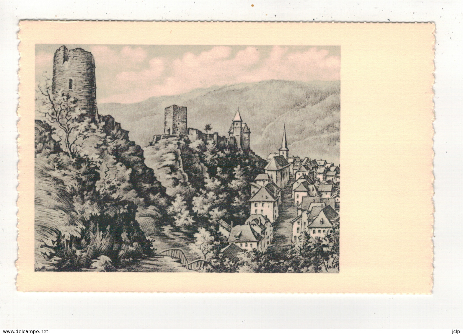 ESCH-SUR-SURE - Le Château. (d'après Le Dessin Original De Géo FOSTY). - Esch-Sauer