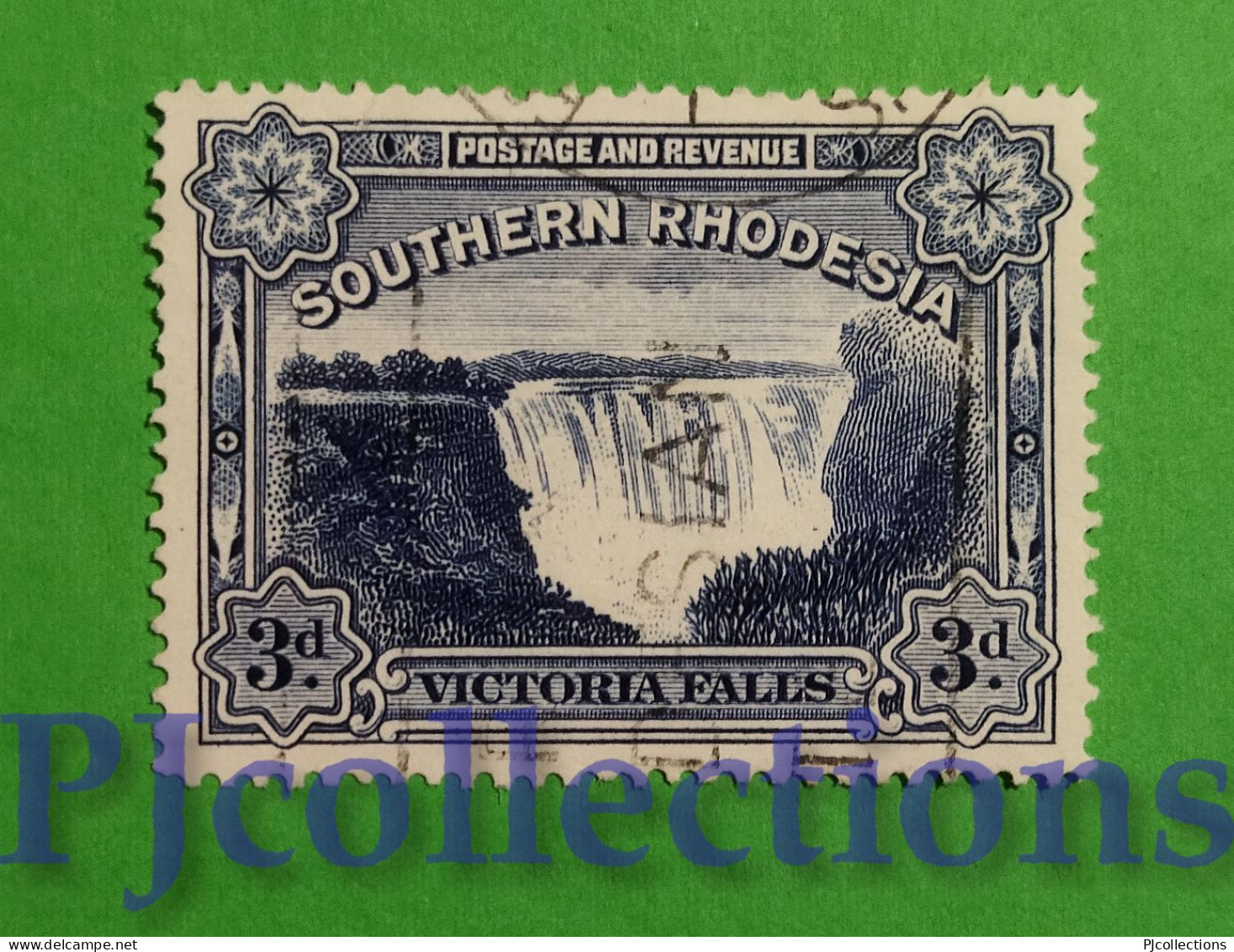 S767- SOUTHERN RHODESIA 1935 VICTORIA FALLS 3d USATO - USED - Southern Rhodesia (...-1964)
