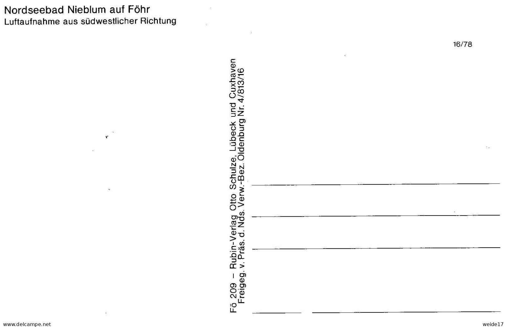 05127 - Nordseebad NIEBLUM Auf Föhr - Luftaufnahme Aus Südwestlicher Richtung - Föhr