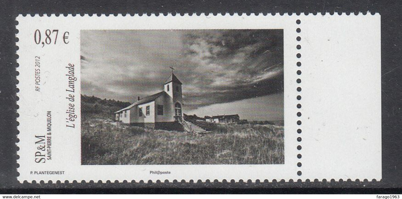 2012 St. Pierre Et Miquelon L'eglise De Langlade Complete Set Of 1  MNH @ BELOW FACE VALUE - Unused Stamps