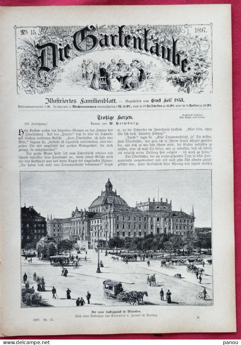 DIE GARTENLAUBE 1897 Nr 15. MUNCHEN RADFAHRERIN - Autres & Non Classés