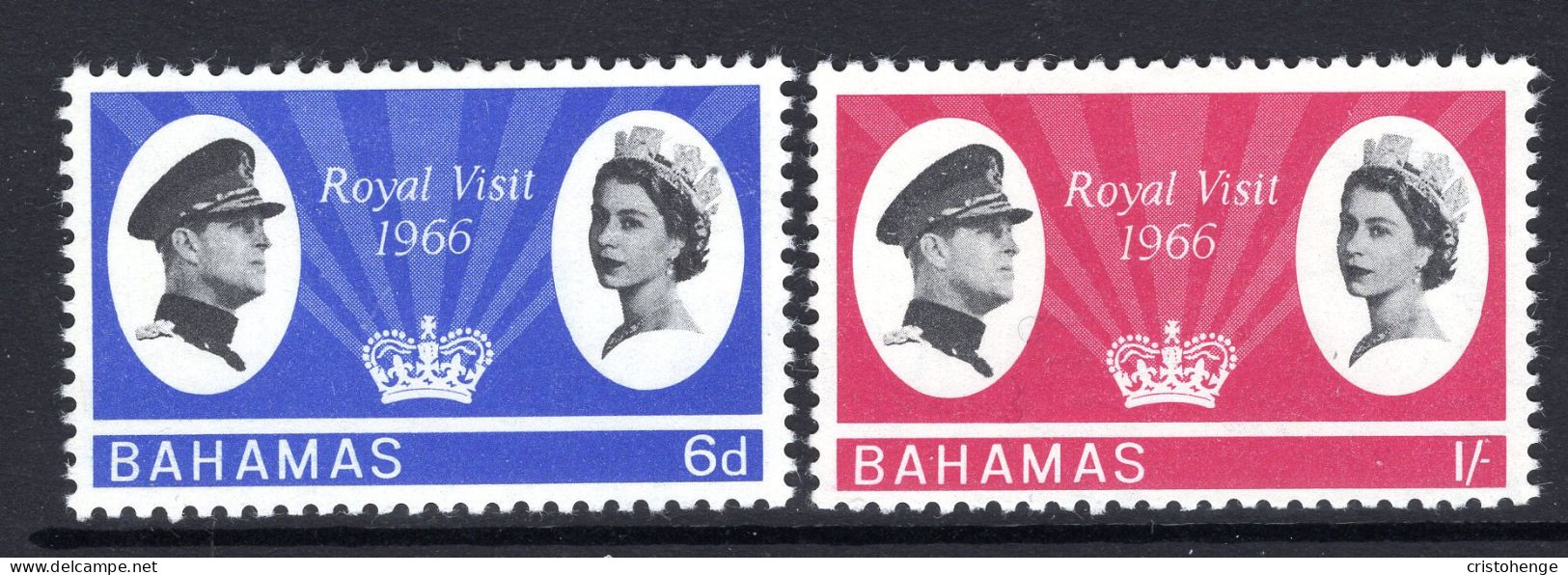 Bahamas 1966 Royal Visit Set LHM (SG 271-272) - 1963-1973 Ministerial Government