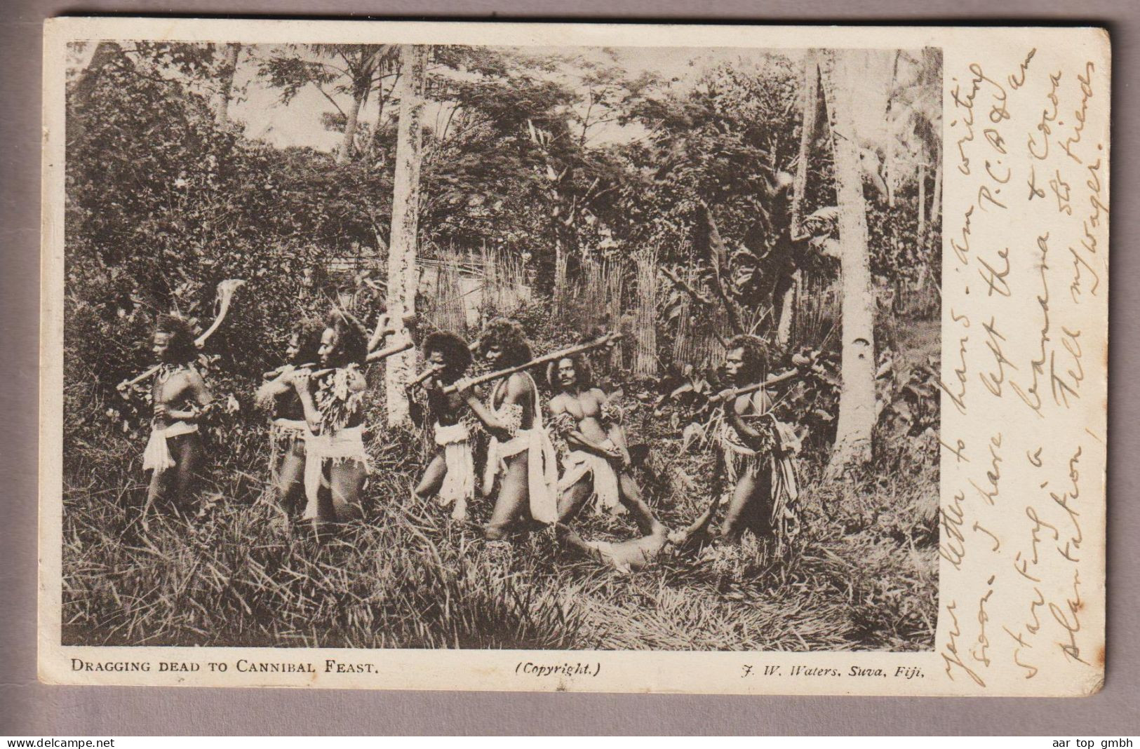 Ozeanien Fiji Suva 1901-04-10 Foto Dragging Dead To Cannibal Feast - Fidji