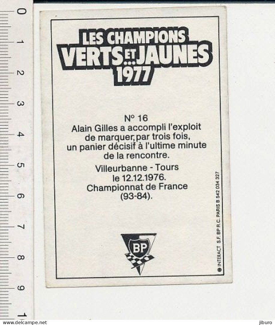 Image Basketball Championnat De France 1976 Alain Gilles Match Villeurbanne-Tours Publicité Gimm 169/5 - Otros & Sin Clasificación