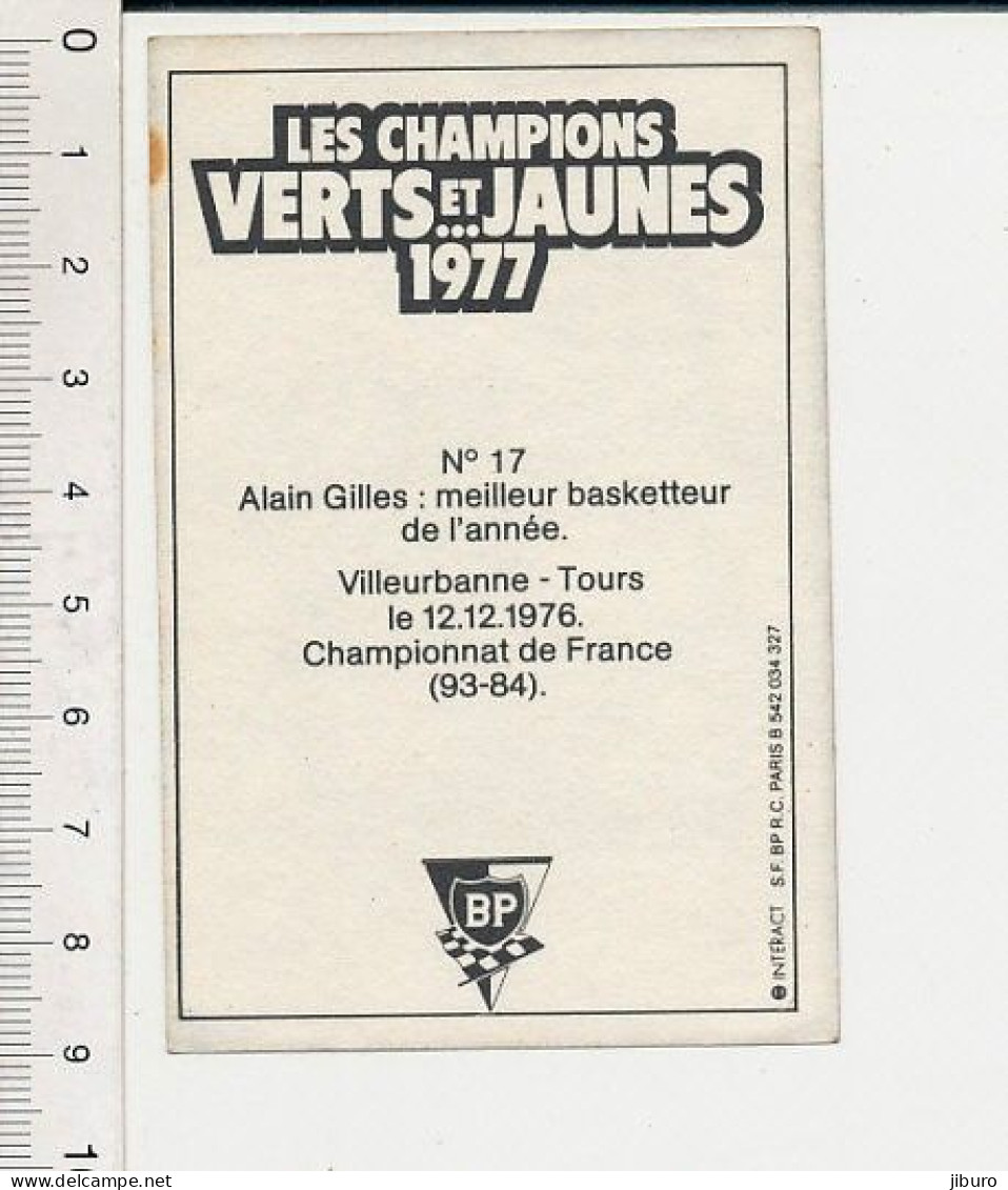 Image Basketball Championnat De France 1976 Alain Gilles Match Villeurbanne-Tours Publicité Gimm 169/5 - Otros & Sin Clasificación