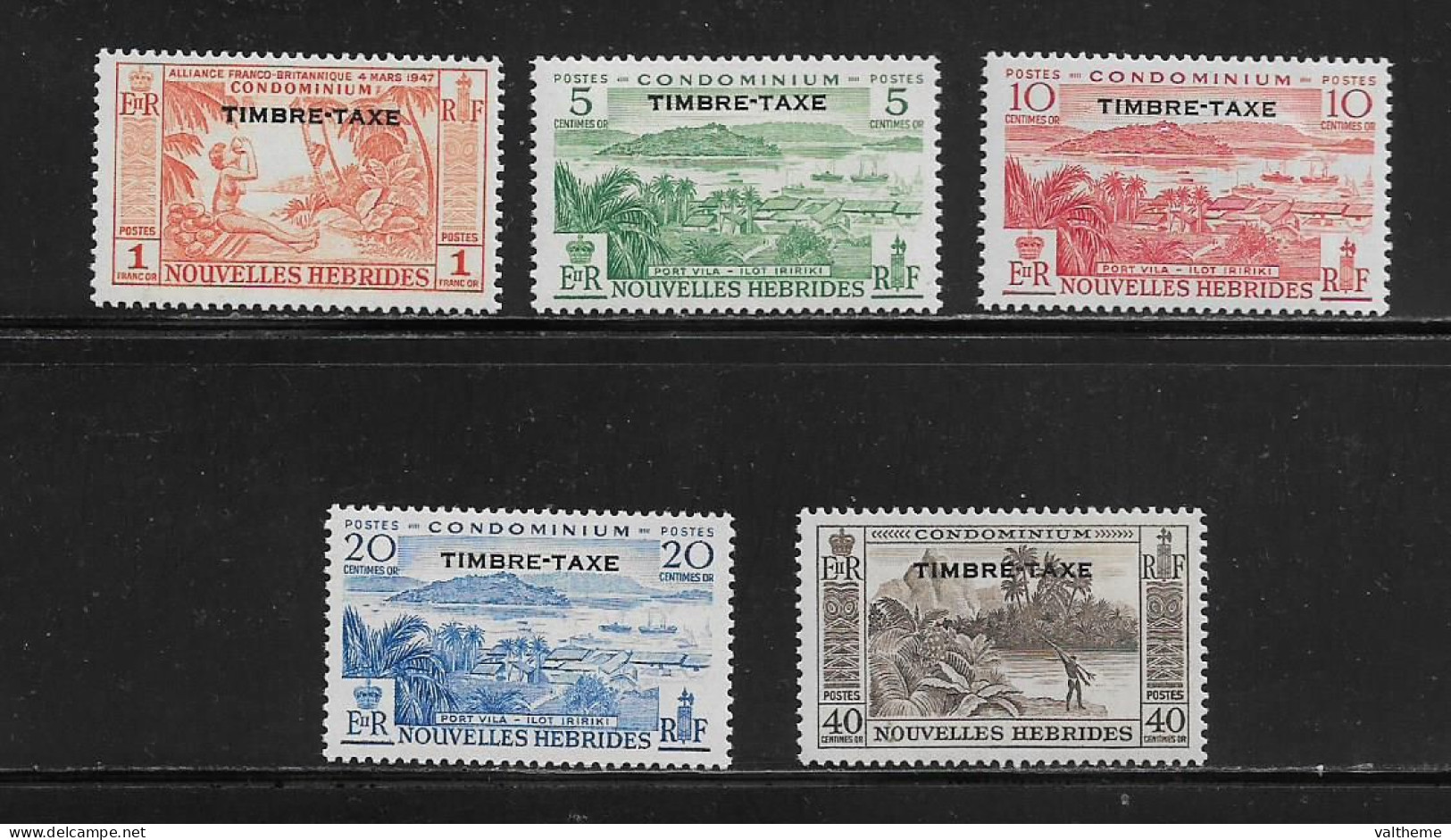 NOUVELLES HEBRIDES  ( DIV - 277 )  1957   N° YVERT ET TELLIER  N°  36/40     N* - Timbres-taxe