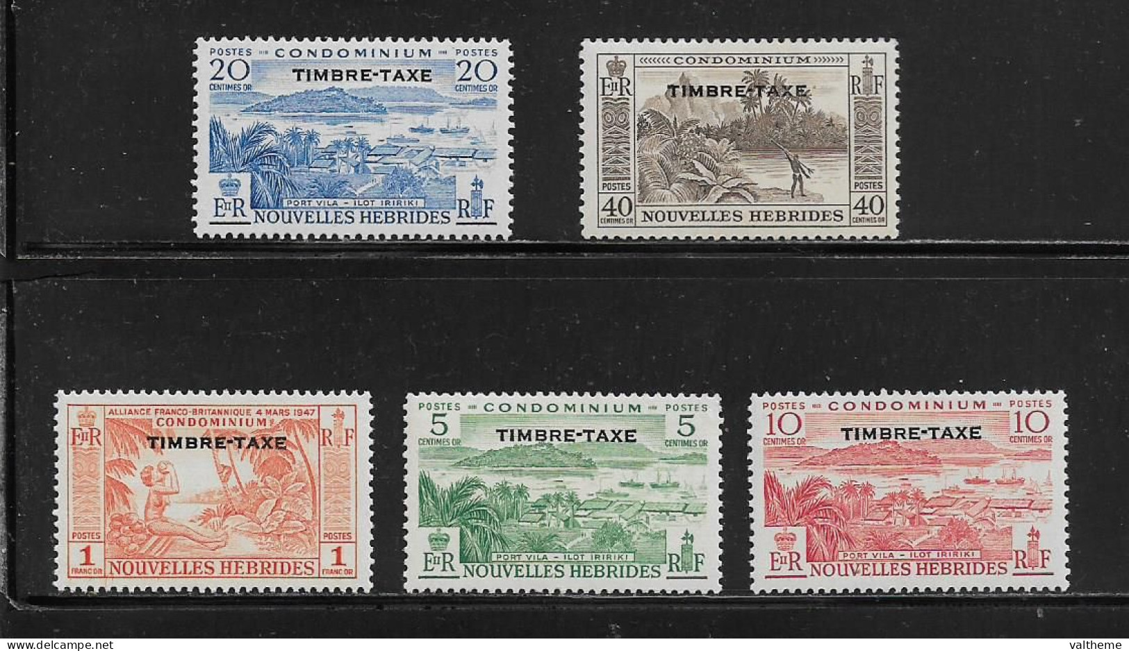 NOUVELLES HEBRIDES  ( DIV - 278 )  1957   N° YVERT ET TELLIER  N°  36/40     N* - Timbres-taxe