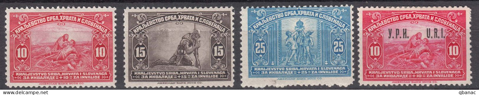 Yugoslavia Kingdom 1921 Mi#159-161 Plus Stamp 159 With Overprint, Mint Hinged - Ungebraucht