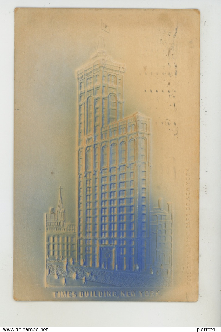 U.S.A. - NEW YORK CITY - Times Building (carte Gaufrée - Embossed Card) - Autres Monuments, édifices