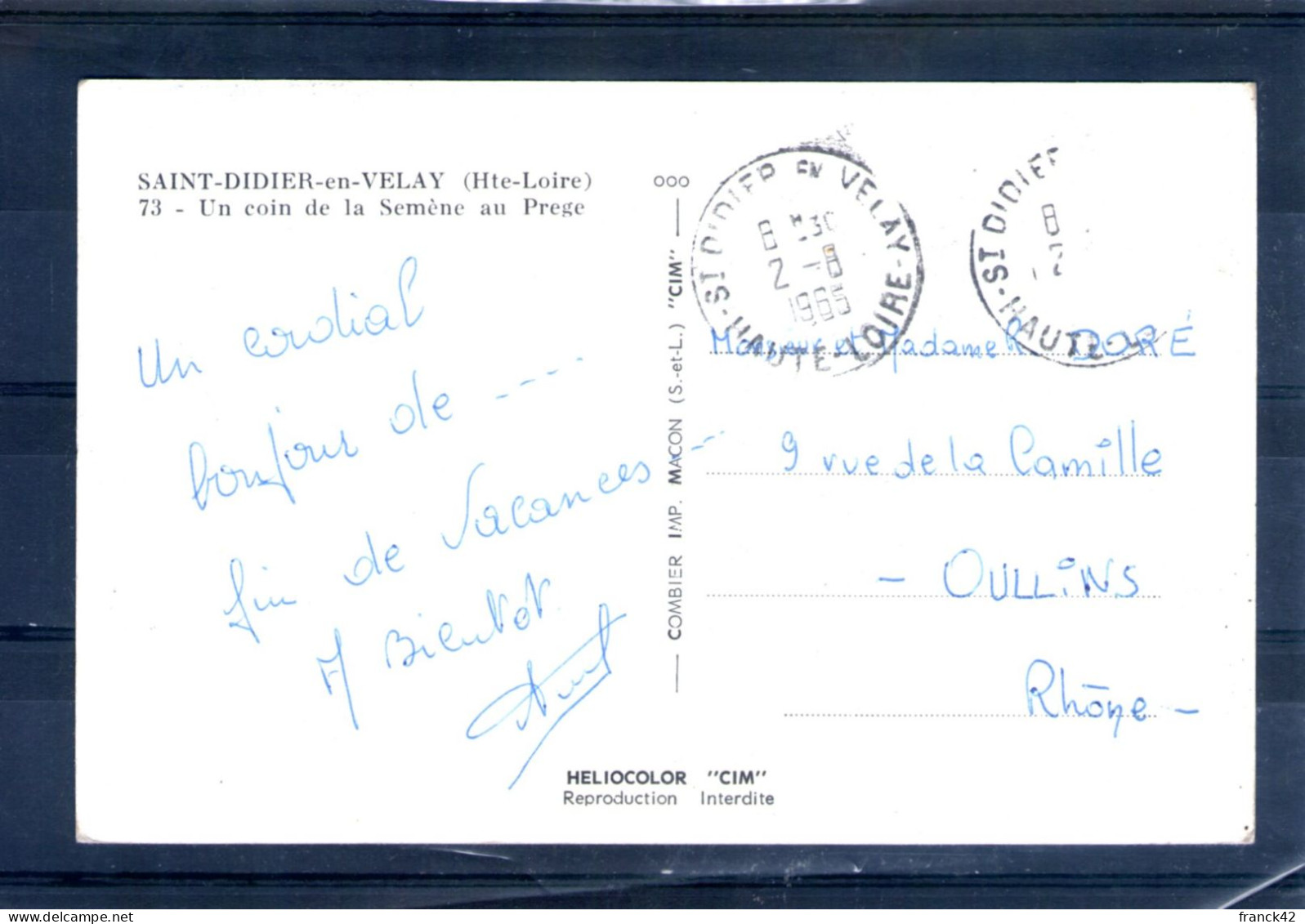 43. Saint Didier En Velay. Un Coin De La Semene Au Prege. Cpsm Petit Format - Saint Didier En Velay