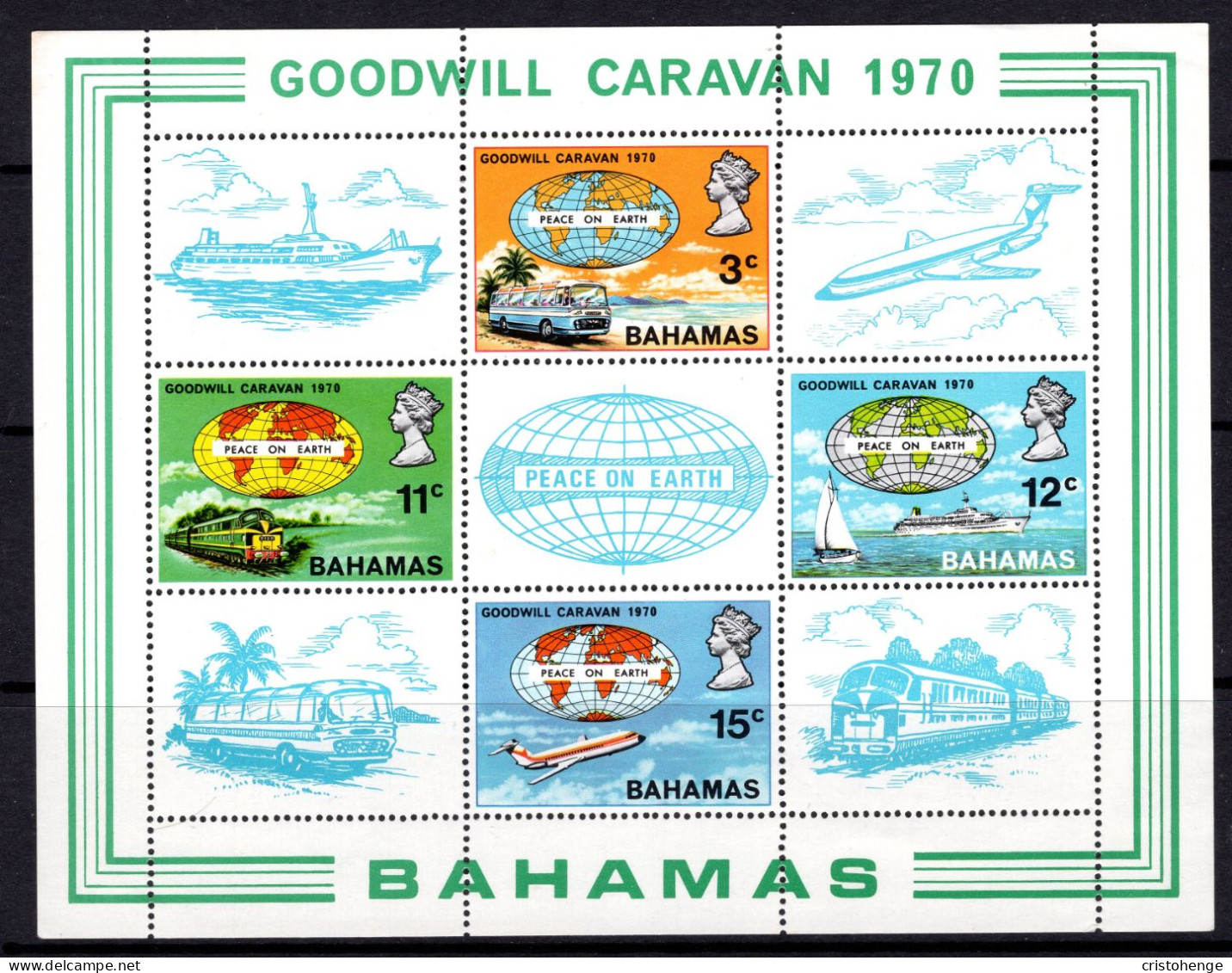 Bahamas 1970 Goodwill Caravan MS MNH (SG MS351) - 1963-1973 Ministerial Government