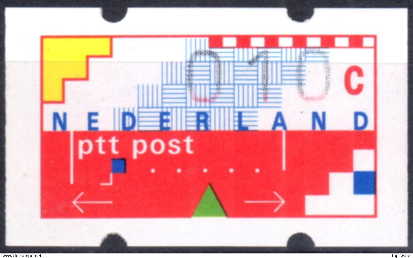 Niederlande Nederland ATM 1 Kleinwert 10 Ct ** Rot/schwarz Werteindruck Frama Klüssendorf Automatenmarken Etiquetas - Automatenmarken [ATM]