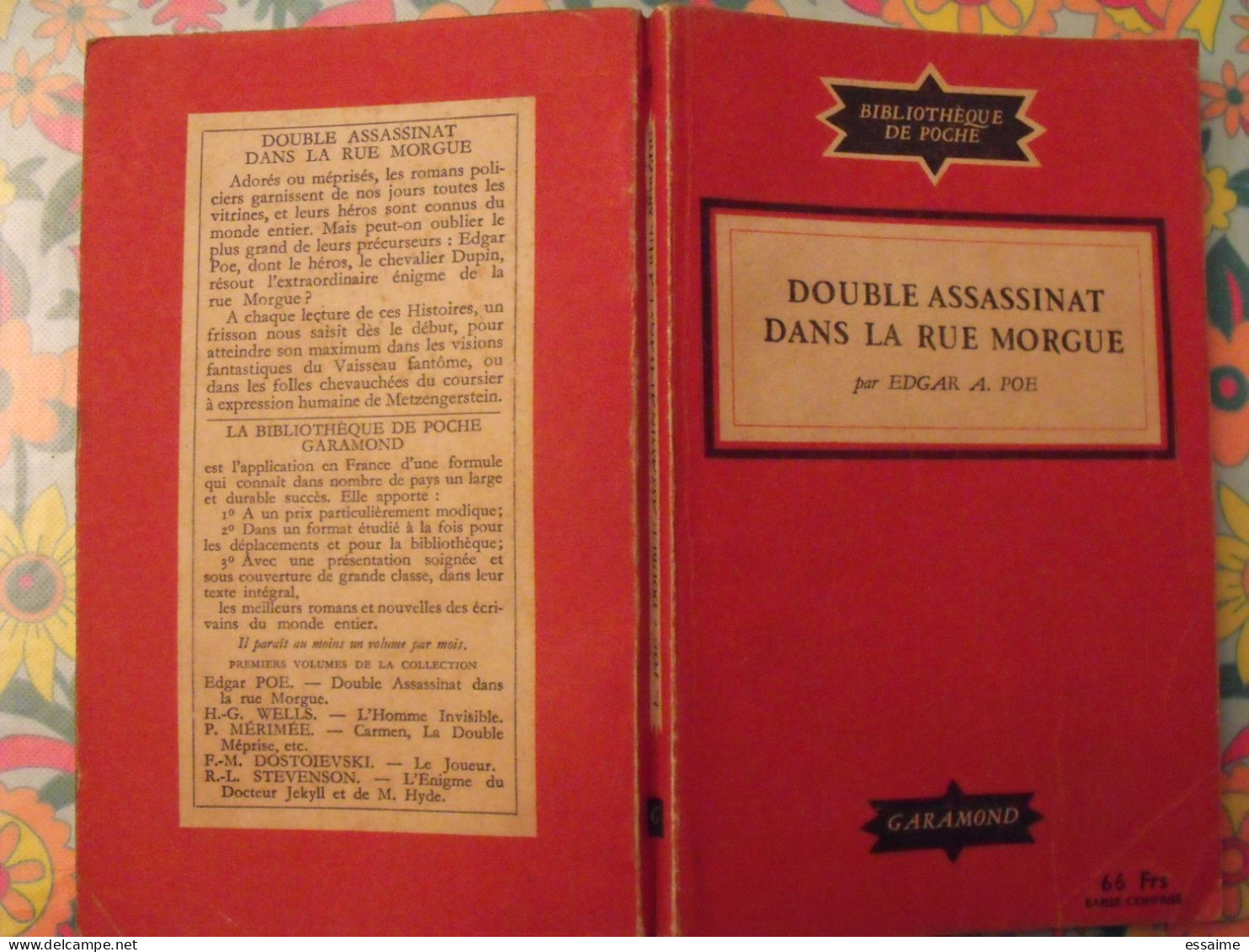 Double Assassinat Dans La Rue Morgue Par Edgar Alan Poe. Charles Baudelaire.. Garamond 1947 - Fantastique