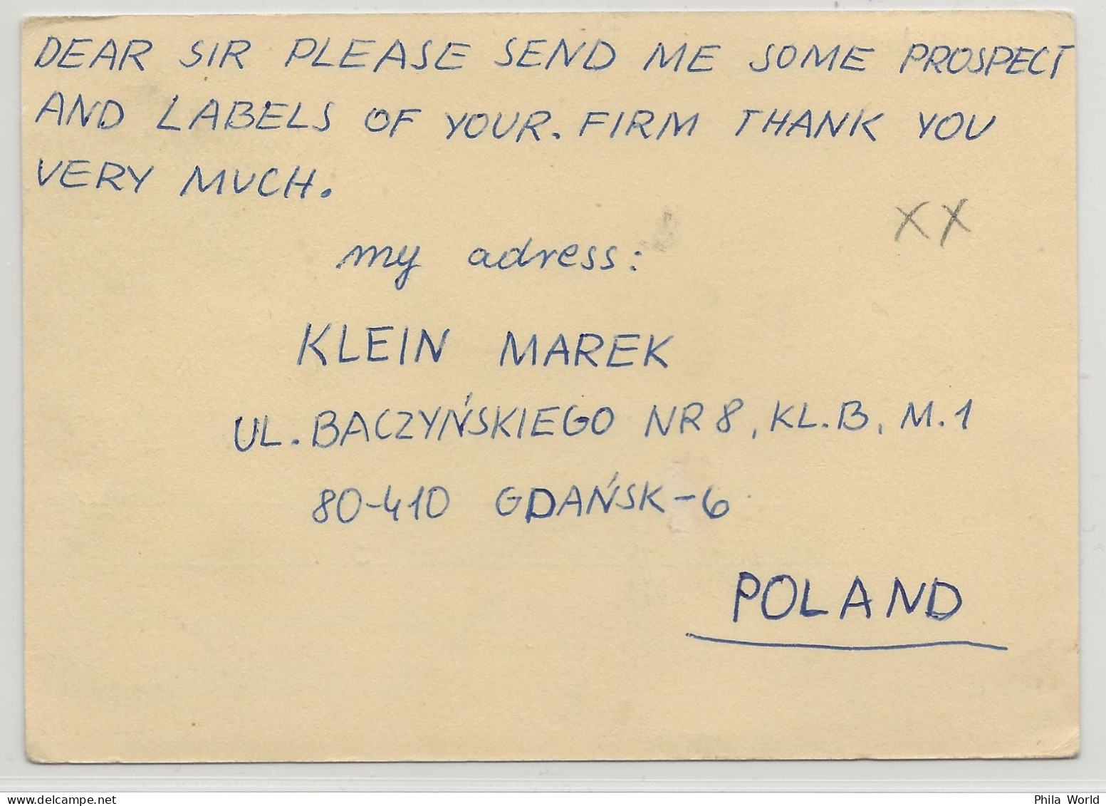 POLOGNE POLAND POLSKA 1980 Postal Stationery GDANSK 450 Rocznica Urodzin Kochanoskie Entier Postal - Entiers Postaux
