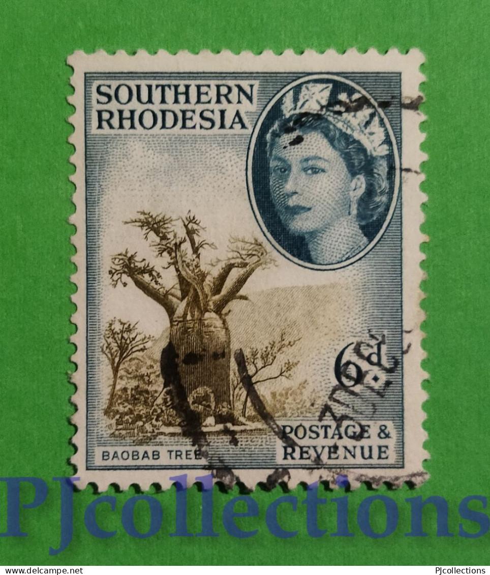 S777- SOUTHERN RHODESIA 1953 PICTORIAL 6d USATO - USED - Southern Rhodesia (...-1964)