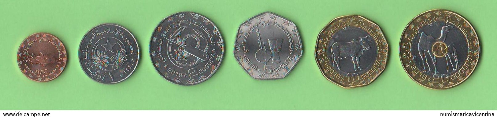 Mauritania Set 2018 X 6 Coins Africa States Bi + Trimetallic UNC - Mauritanië