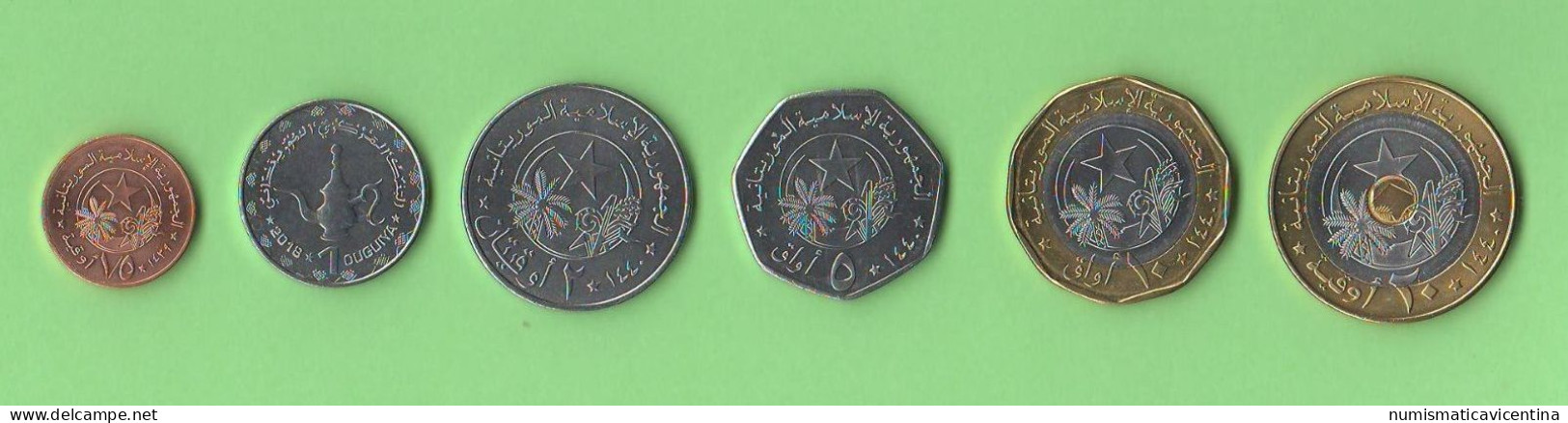 Mauritania Set 2018 X 6 Coins Africa States Bi + Trimetallic UNC - Mauritanië