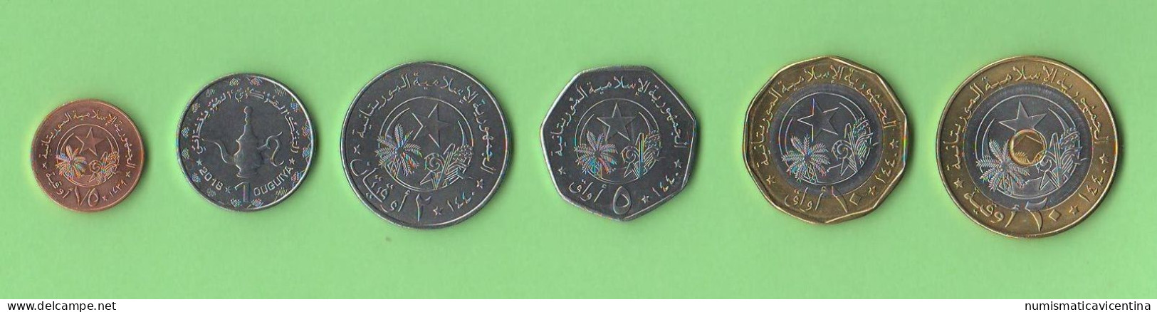 Mauritania Set 2018 X 6 Coins Africa States Bi + Trimetallic UNC - Mauretanien