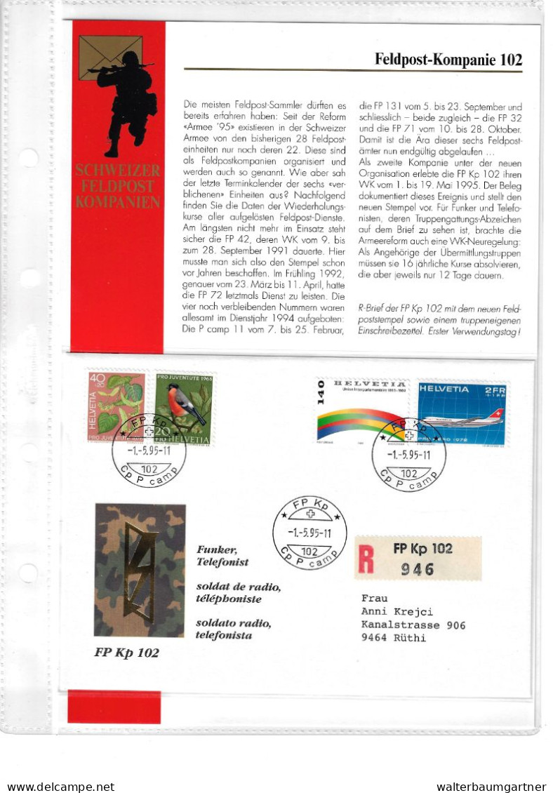 Collection de timbres postes militaires Suisse