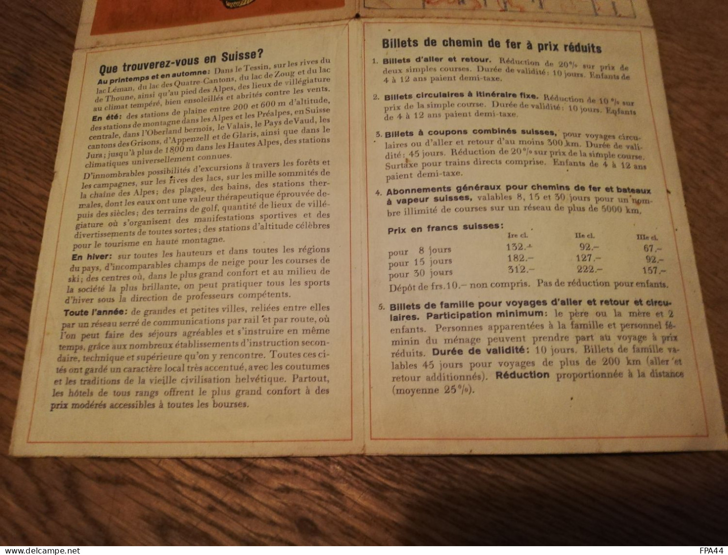 SUISSE RESEAU FERROVIAIRE  1933 /   CARTE DEPLIANT " PASSEZ VOS VACANCES EN SUISSE  " - Europa