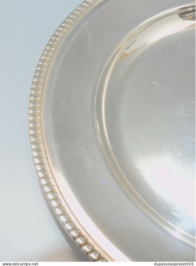 -ANCIEN GRAND PLAT ROND CHRISTOFLE modèle Perles Jus de grenier déco Table    E