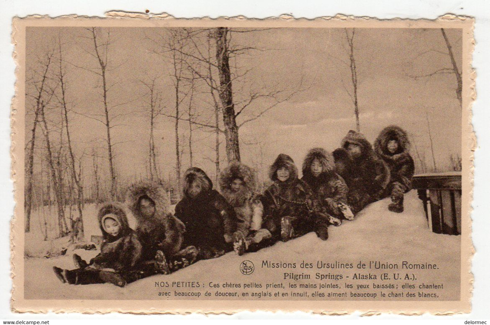 CPSM Missions Des Ursulines En Alaska United States Groupe Enfants à Pilgrim Springs éditeur Procure - Autres & Non Classés