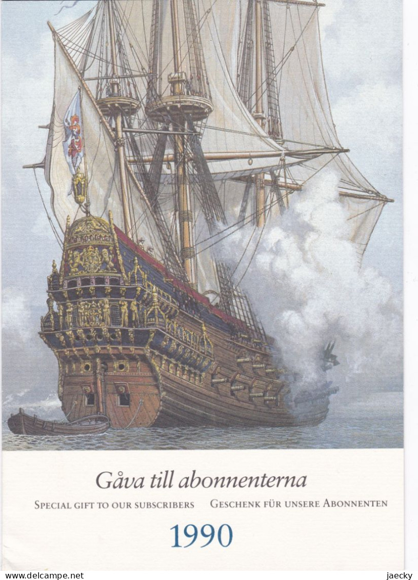 Jahresgabe Der Schwedischen Post 1990 Mit MiNr. 1607/08 (WASA-Museum) - Storia Postale