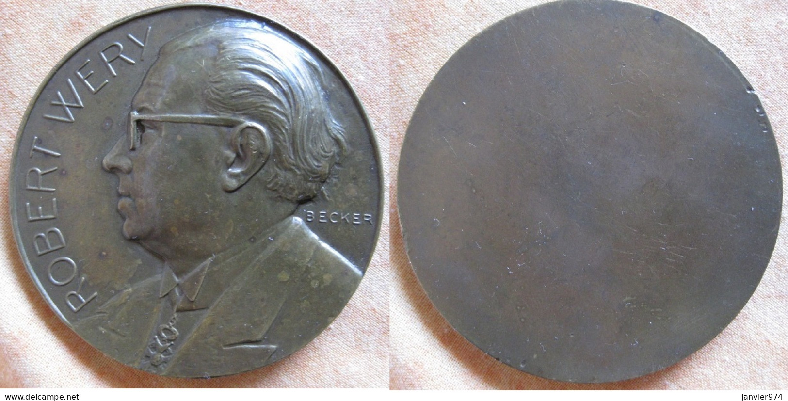 Médaille En Bronze ROBERT WERY, Par BECKER - Andere & Zonder Classificatie