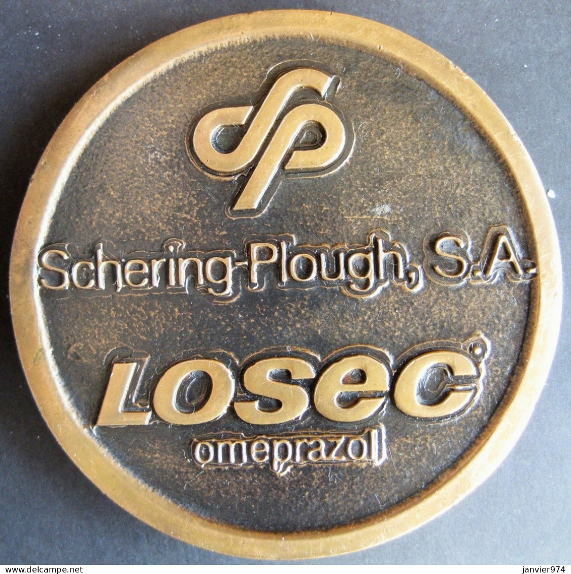 Medaille SCHERING-PLOUGH LOSEC Omeprazol 1989, Laboratoire Pharmaceutique - Firma's