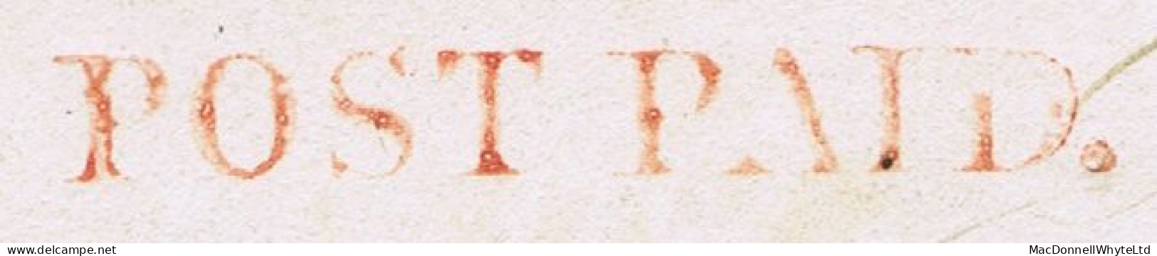 Ireland Down 1832 Masonic Cover To Dublin "Haste9" With Hillsboro POST PAID (with Dot) And Matching HILLSBORO/70 Mileage - Prefilatelia