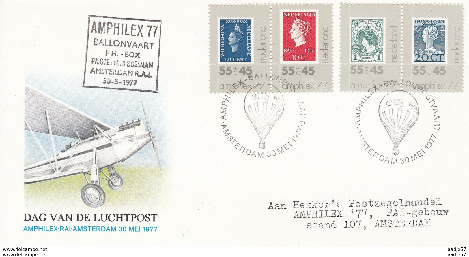 Netherlands Pays Bas Spec Cover Amsterdam 30.05.1977 To Breda Ballon Ballons - Other & Unclassified