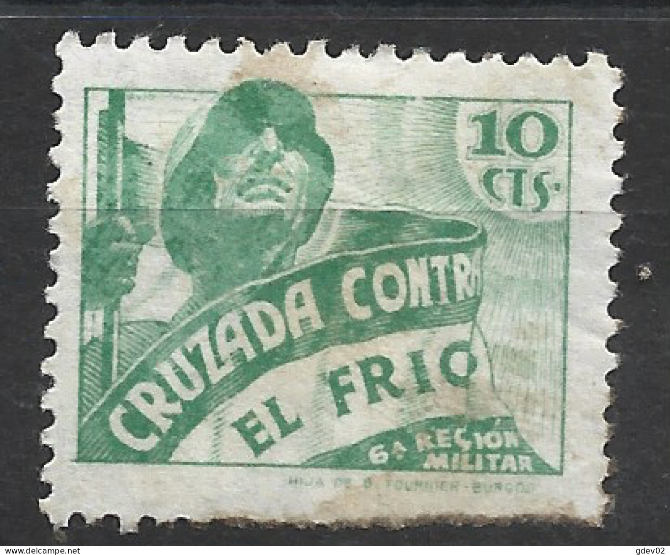 CCF25SACF-LM51-TESPBENEF.Spain.Espagne .BENEFICENCIA.CRUZADA CONTRA EL FRIO.1936.(Galvez 25*) Con Charnela .RARO - Charity