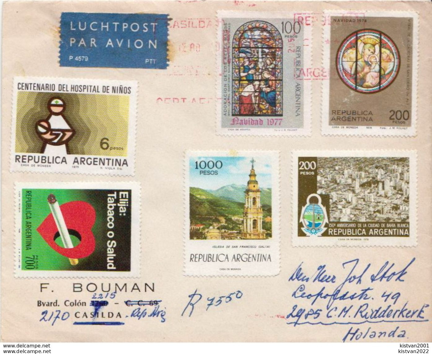 Postal History: Argentina Cover With Multiple Stamps And Machine Stamp - Storia Postale