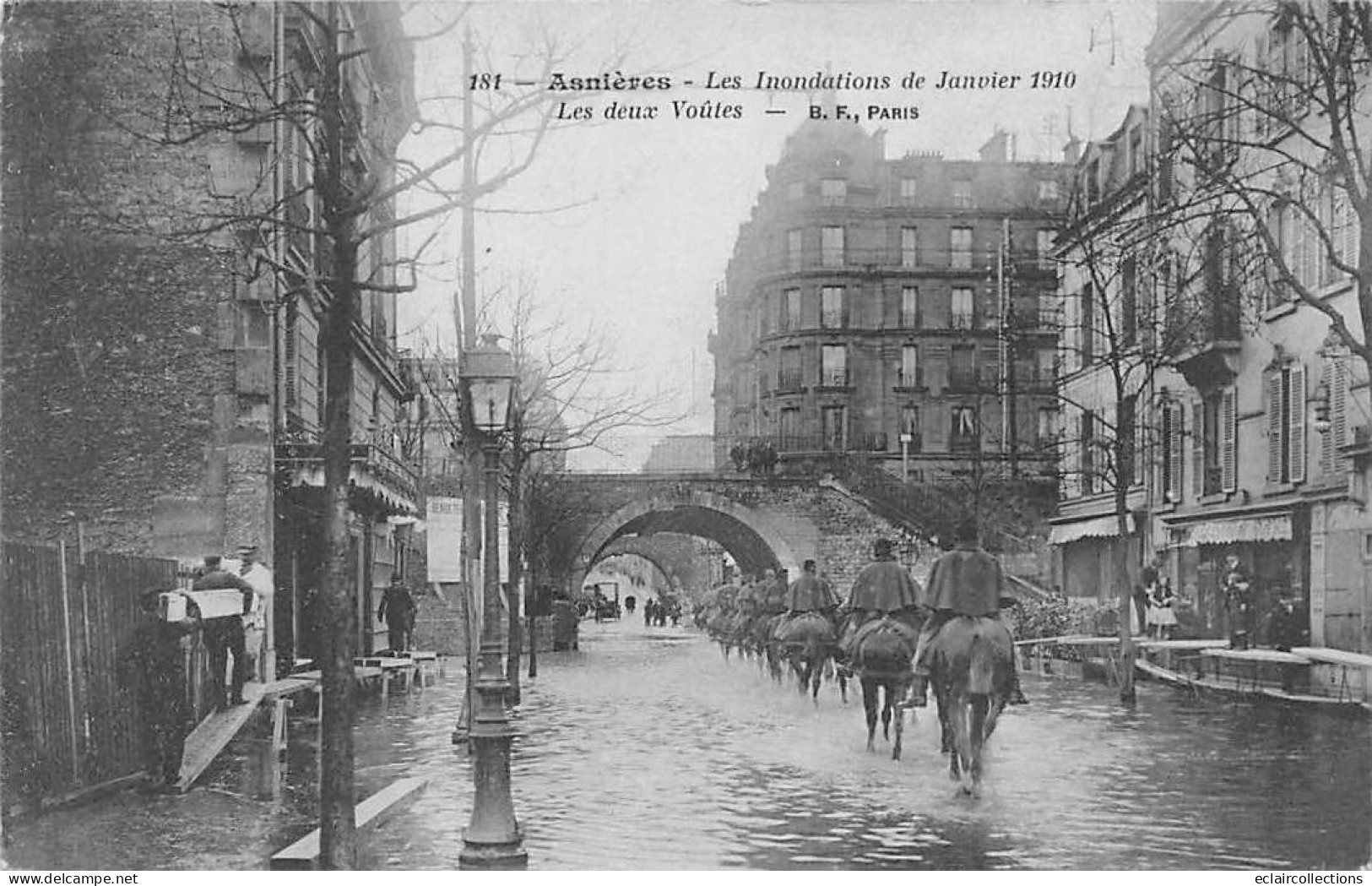 Asnières Sur Seine       92        Inondations  De  1910.  Les Deux Voûtes  N° 181         (voir Scan) - Asnieres Sur Seine