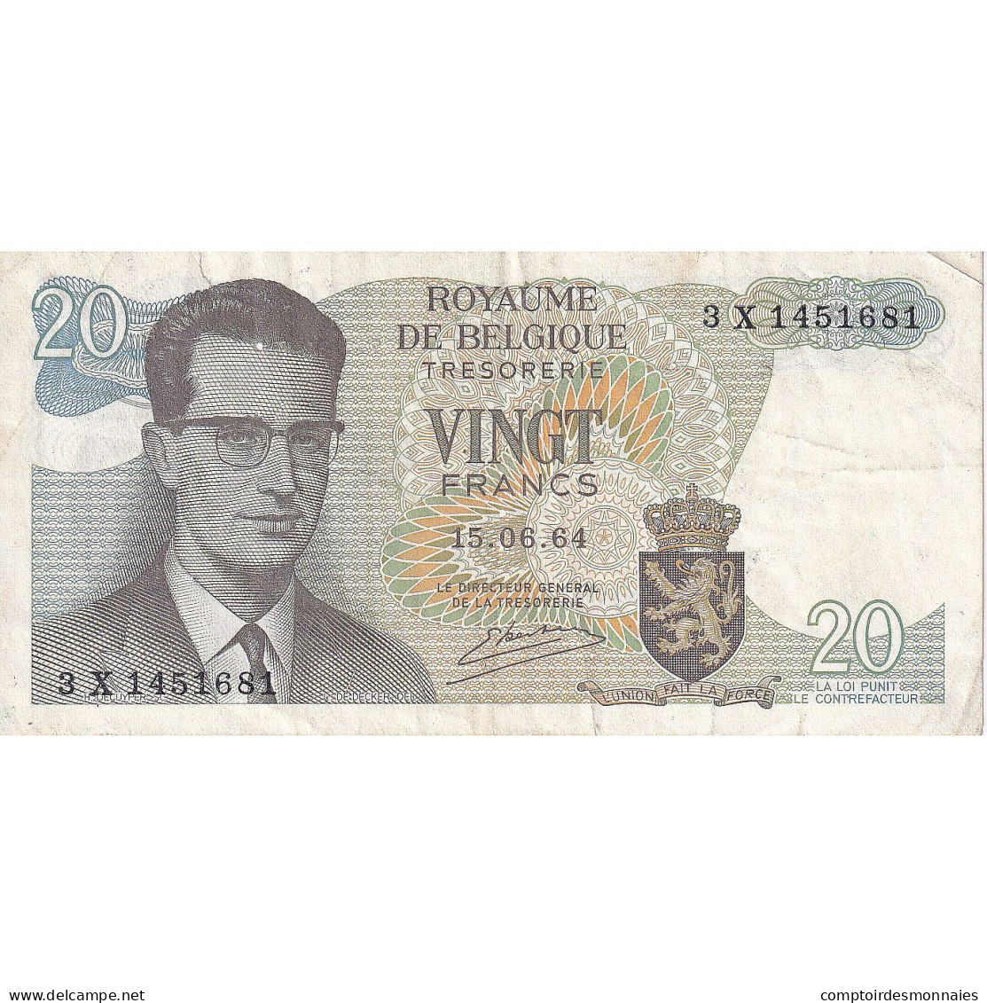 Belgique, 20 Francs, 1964, KM:138, TTB - 20 Francs