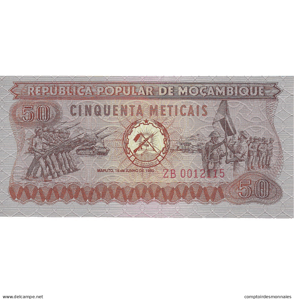 Billet, Mozambique, 50 Meticais, 1980, 1980-06-16, KM:125, NEUF - Moçambique