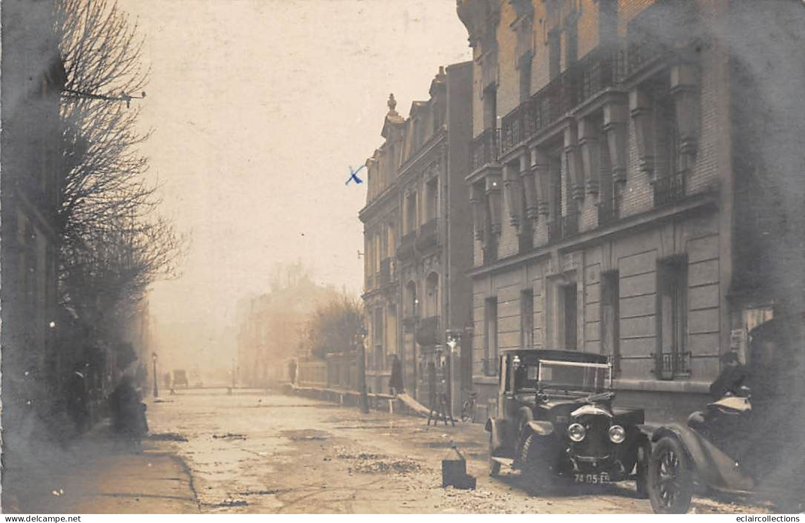 Asnières Sur Seine    92  Inondations  De  1910. Rue Du Président Wilson.  Aspect Carte Photo             (voir Scan) - Asnieres Sur Seine