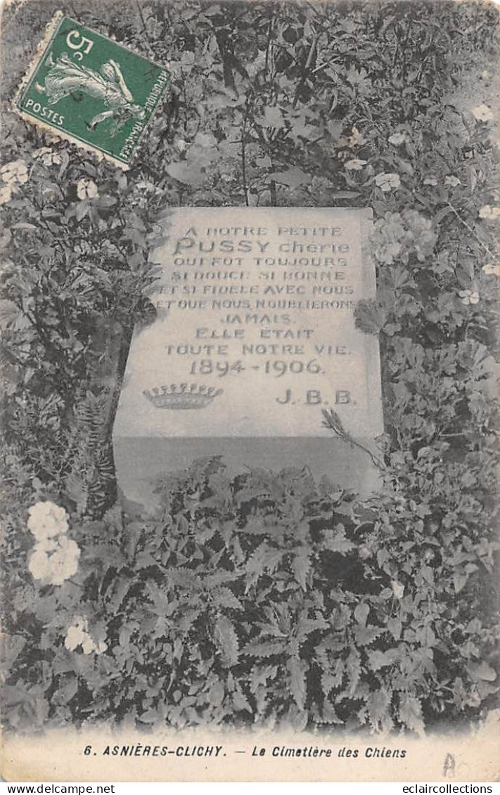 Asnières Sur Seine           92     Cimetière Des Chiens.   Monument De Pussy   N° 6           (voir Scan) - Asnieres Sur Seine