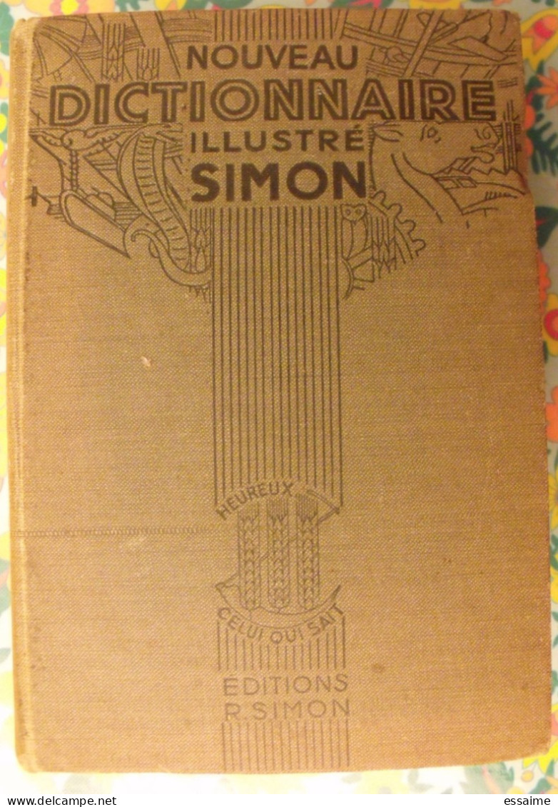 Nouveau Dictionnaire Illustré Simon. 1937. 100 Dessins 12 Tableaux Couleurs 100 Cartes - Dictionnaires