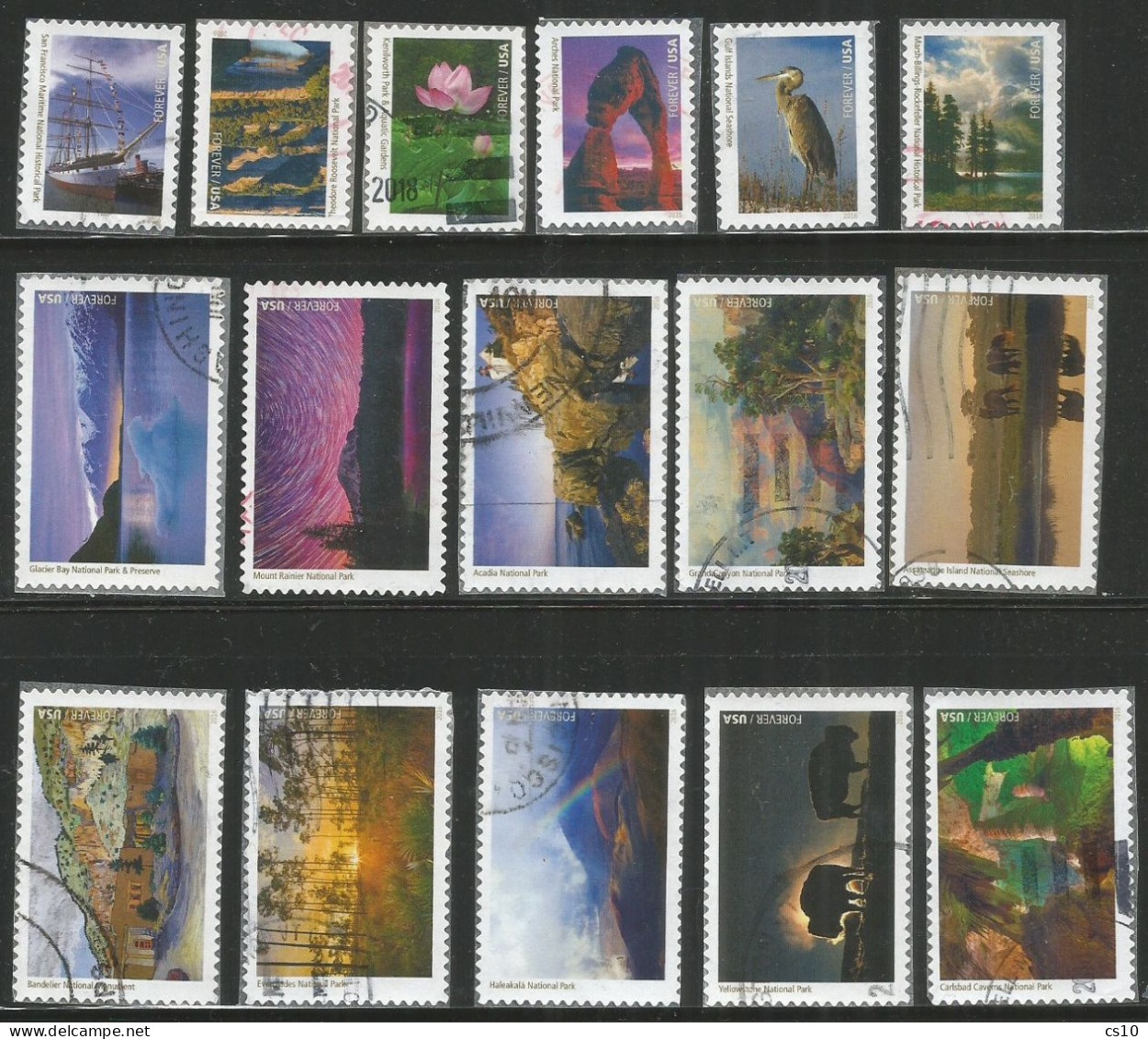 USA 2016 National Parks Centennial - SC.# 5080 A/P - Cpl 16v Set In VFU Condition - Used Stamps