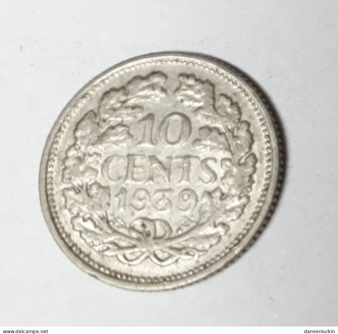 PAYS-BAS WILHELMINA SUPERBE 10 CENTS 1939 ZILVER/ARGENT/SILVER/SILBER/PLATA/ARGENTO COTES : 1€-2€-4€-7€ - 10 Centavos